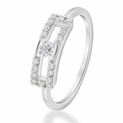 Bague Antonello Portofino "Petit et Carré" en or blanc et diamants