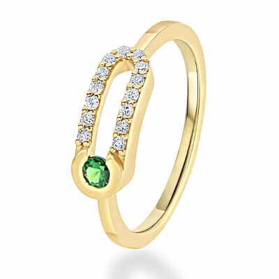 Bague Antonello Portofino "Petit et Rond" en or jaune, Tsavorite et diamants