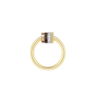 Bague Boucheron Quatre Classique en or jaune, rose, blanc et diamants