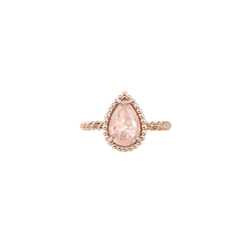 Boucheron Serpent Bohème ring, S pattern in rose gold and pink Quartz