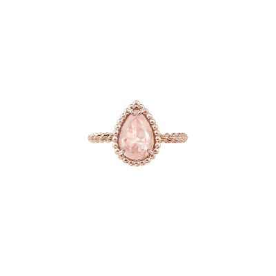 Bague Boucheron Serpent Bohème Motif S en or rose et Quartz rose