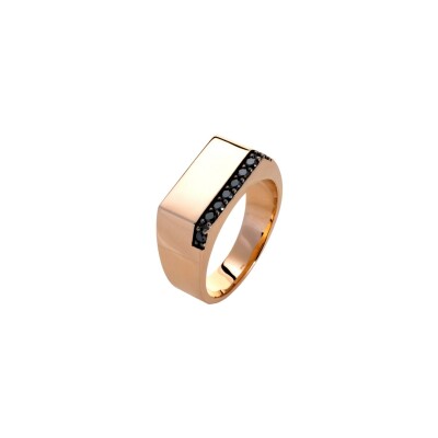 Bague Raynal en or rose et diamants noirs