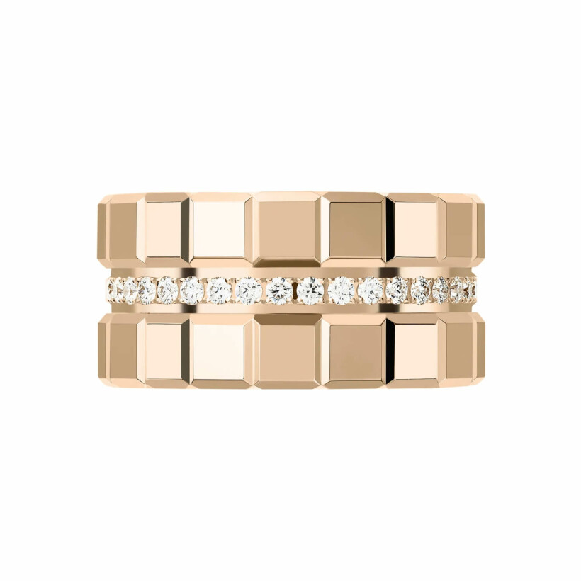 Chopard Ice Cube, ethic rose gold and diamonds ring, size 55