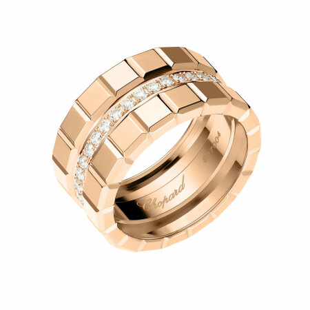 Chopard Ice Cube, ethic rose gold and diamonds ring, size 55