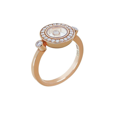 Bague Chopard Happy Diamonds en or rose et diamants, taille 53 823957-5510