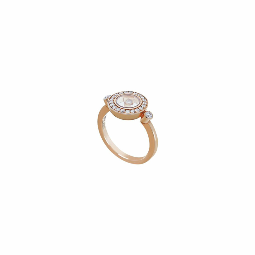Bague Chopard Happy Diamonds en or rose et diamants, taille 53 823957-5510