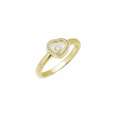 Bague Chopard Happy Diamonds en or jaune et diamants, taille 52 826718-0109