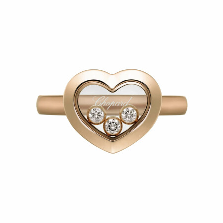 Bague Chopard Happy Diamonds Icons en or rose et diamants, taille 53