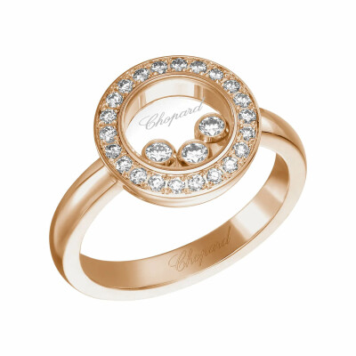 Bague Chopard Happy Diamonds Icons en or rose et diamants, taille 52