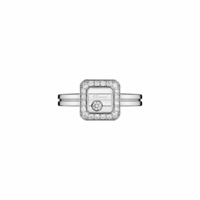 Bague Chopard Happy Diamonds Icons en or blanc et diamants, taille 54