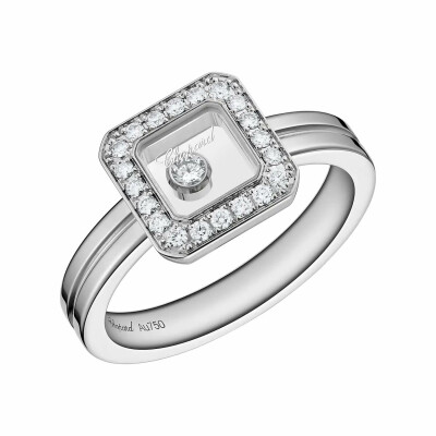 Bague Chopard Happy Diamonds Icons en or blanc et diamants, taille 54
