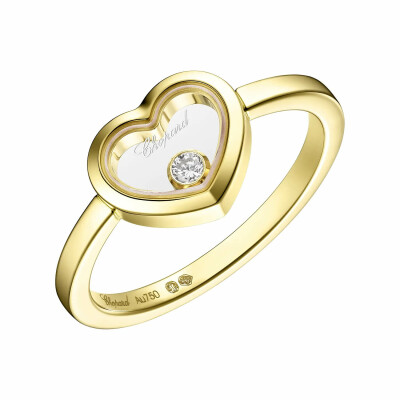 Bague Chopard Happy Diamonds Icons en or jaune et diamants, taille 52