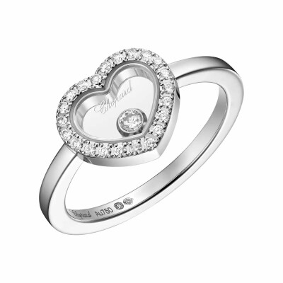 Bague Chopard Happy Diamonds Icons en or blanc et diamants, taille 54