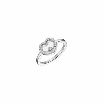 Bague Chopard Happy Diamonds Icons en or blanc et diamants, taille 54