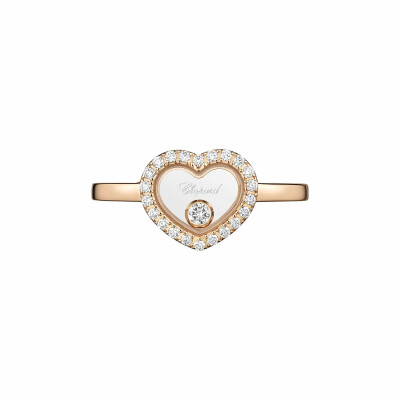 Bague Chopard Happy Diamonds Icons en or rose et diamants, taille 52