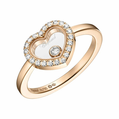 Bague Chopard Happy Diamonds Icons en or rose et diamants, taille 52