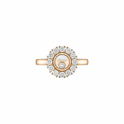 Bague Chopard Happy Diamonds Icons Joaillerie en or rose et diamants, taille 53