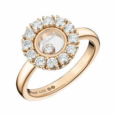 Bague Chopard Happy Diamonds Icons Joaillerie en or rose et diamants, taille 53