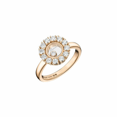 Bague Chopard Happy Diamonds Icons Joaillerie en or rose et diamants, taille 53