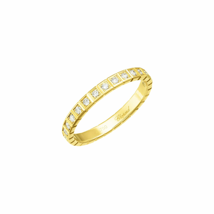 Bague Chopard Ice Cube en or jaune et diamants, taille 51