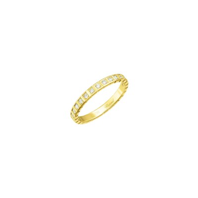 Bague Chopard Ice Cube en or jaune et diamants semi-sertis, taille 53