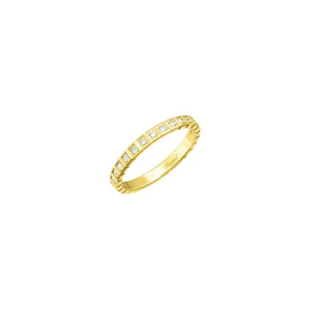 Bague Chopard Ice Cube en or jaune et diamants entièrement sertis, taille 51