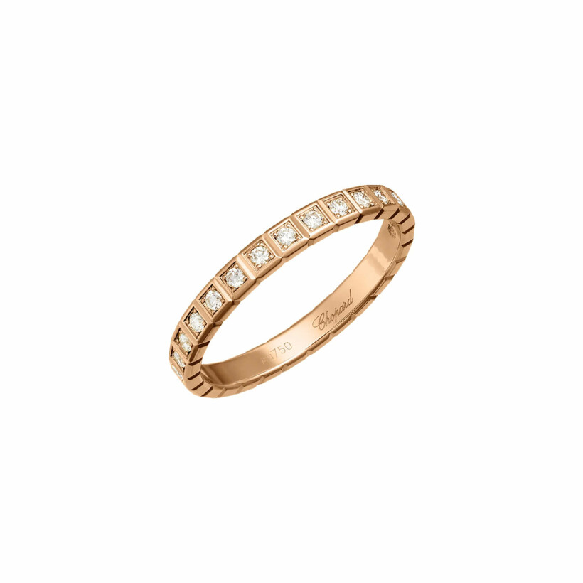 Chopard Ice Cube Pure in ethical rose gold and diamonds ring, size 53