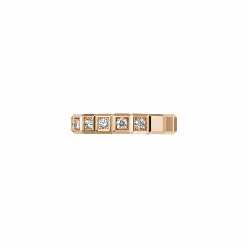 Bague Chopard Ice Cube en or rose éthique et diamants, taille 51