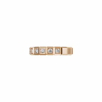 Bague Chopard Ice Cube en or rose éthique et diamants semi-sertis, taille 51