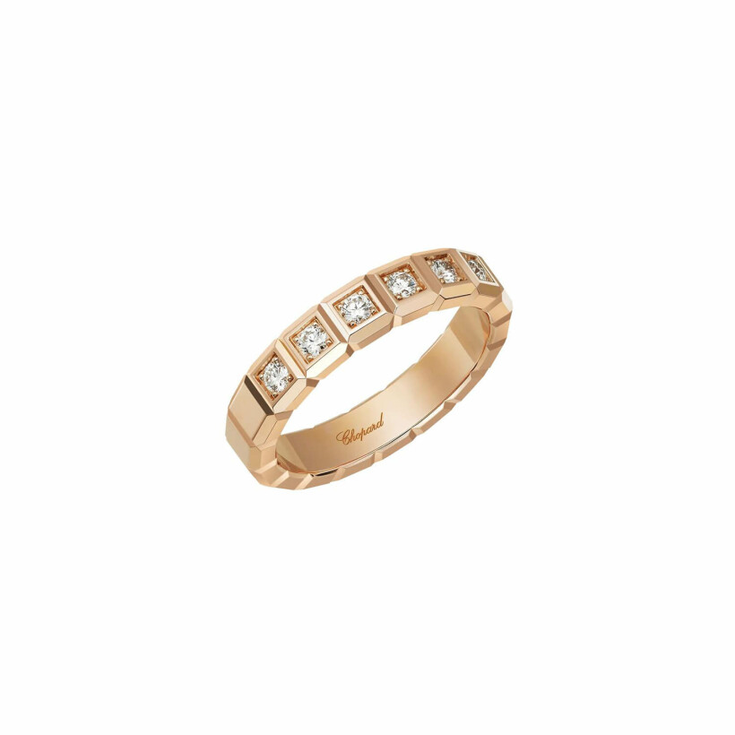 Chopard Ice Cube, ethic rose gold and diamonds ring, size 51