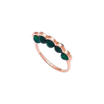 Bague D1928 Coco Beach, or rose et Malachites