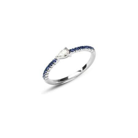 Bague Raynal en or blanc, diamant et saphirs