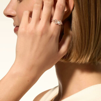 Bague FRED Chance Infinie, moyen modèle, en or rose et diamants