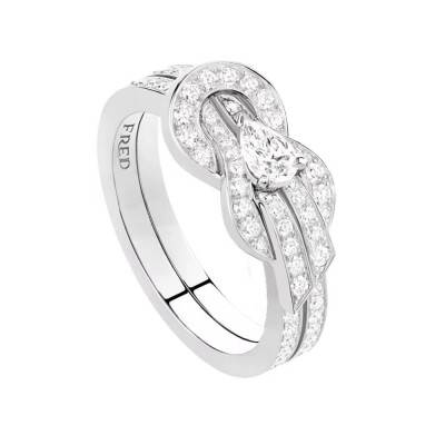 Bague FRED Chance Infinie, moyen modèle, en or blanc et diamants