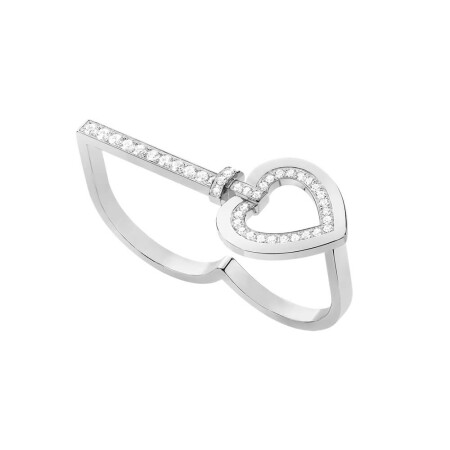 Bague FRED Double Pretty Woman en or blanc et diamants