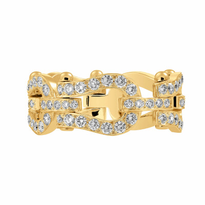 Bague FRED Force 10 Moyen Modèle en or jaune et diamants