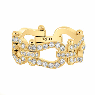 Bague FRED Force 10 Moyen Modèle en or jaune et diamants