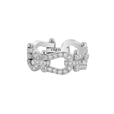 Bague FRED Force 10 Moyen Modèle en or blanc et diamants