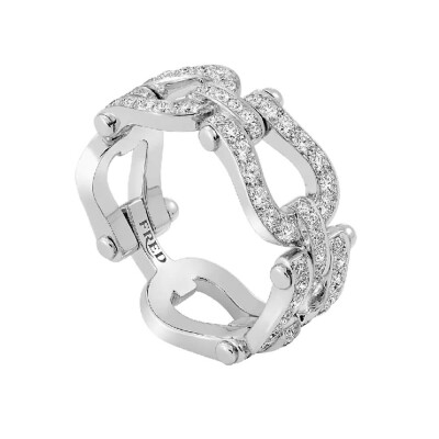 Bague FRED Force 10 Moyen Modèle en or blanc et diamants
