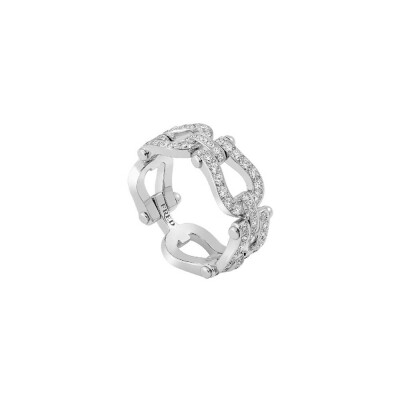 Bague FRED Force 10 Moyen Modèle en or blanc et diamants