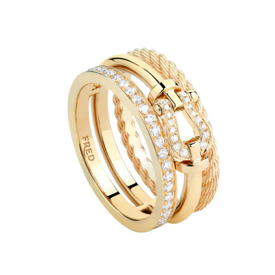 Bague FRED Force 10 Rise en or jaune et diamants