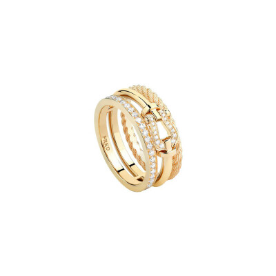 Bague FRED Force 10 Rise en or jaune et diamants
