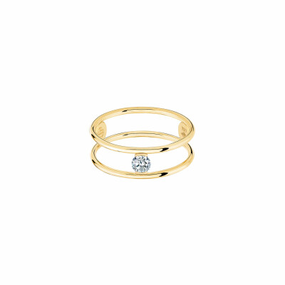 Bague La Brune & La Blonde HULA HOOP Solitaire en or jaune et diamant de 0.20ct