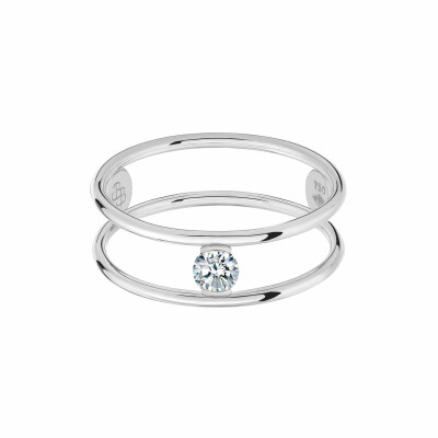 Bague La Brune & La Blonde HULA HOOP Solitaire en or blanc et diamant de 0.20ct