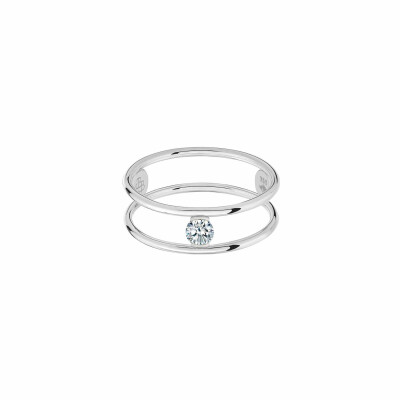 Bague La Brune & La Blonde HULA HOOP Solitaire en or blanc et diamant de 0.20ct