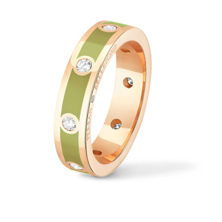 Bague Classique Persan & Bellefond Vert Mousse 4 diamants