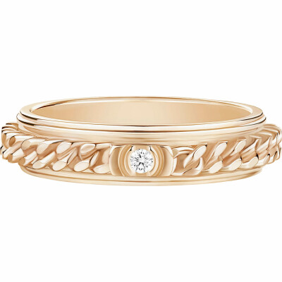 Bague Piaget Possession "Motif Chaîne de Gourmette" en or rose et diamant