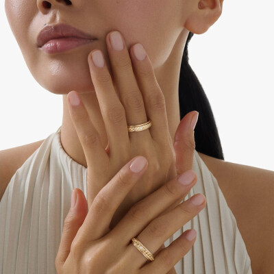 Bague Piaget Possession "Motif Chaîne de Gourmette" en or rose et diamant