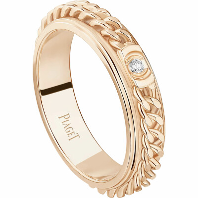 Bague Piaget Possession "Motif Chaîne de Gourmette" en or rose et diamant