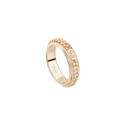 Bague Piaget Possession "Motif Chaîne de Gourmette" en or rose et diamant